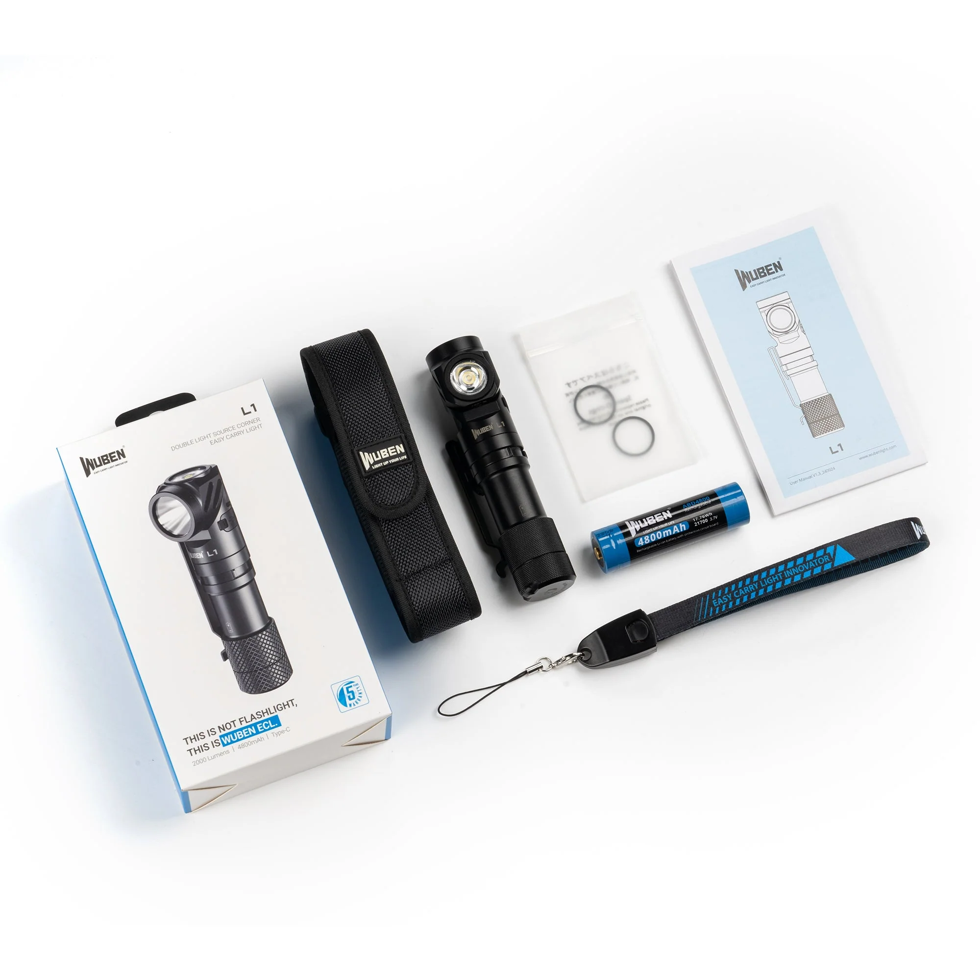 L1 2000 Lumens Flashlight - Dual Light Sources Flashlight with 180° Rotating Head- - Image 18
